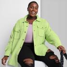 Women's Plus Size Button-front Cord Shirt Jacket - Wild Fable Vibrant
