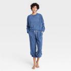 Women's Reverse Fleece Lounge Sweatshirt - Colsie Blue