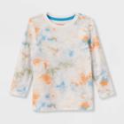 Toddler Boys' Long Sleeve Jersey Knit Crewneck T-shirt - Cat & Jack Blue/orange