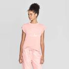 Petiteumbro Women's Short Sleeve Roll Cuff T-shirt - Rose M, Size: