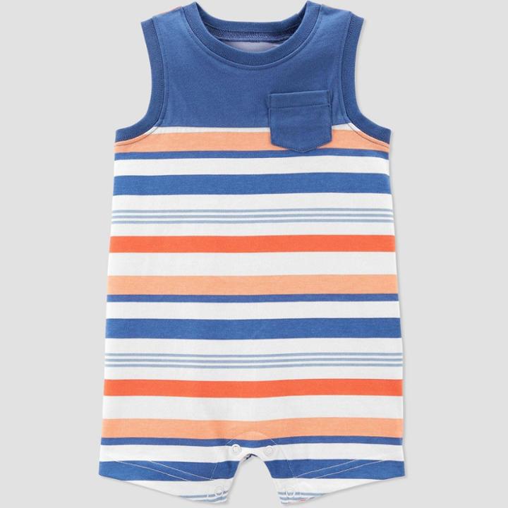 Baby Boys' Striped Romper - Just One You Made By Carter's Newborn