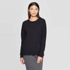 Women's Long Sleeve Crewneck Pullover Sweater - Prologue Black