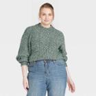 Women's Plus Size Mock Turtleneck Pullover Sweater - Universal Thread Green