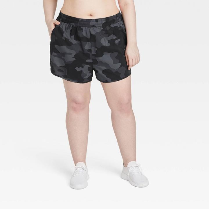 Women's Plus Size Mid-rise Run Shorts 3 - All In Motion Dark Gray