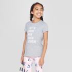 Girls' Short Sleeve Root For Each Other Printed Graphic T-shirt - Cat & Jack Gray