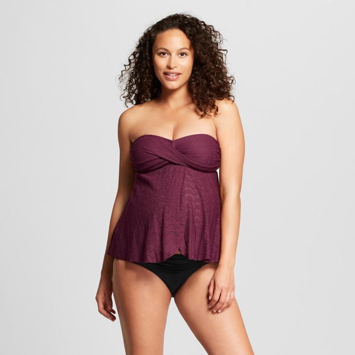 Maternity Crochet Flyaway Tankini - Isabel Maternity By Ingrid & Isabel Purple M, Women's, Red