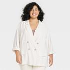 Women's Plus Size Essential Blazer - A New Day Cream