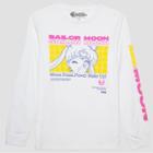 Men's Sailor Moon Neon Long Sleeve Graphic T-shirt - White