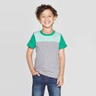 Petitetoddler Boys' Short Sleeve Colorblock T-shirt - Cat & Jack Green/gray 2t, Toddler Boy's