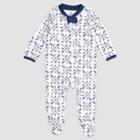 Honest Baby Boys' Compass Organic Cotton Pajama Jumpsuit - Navy Newborn, Blue