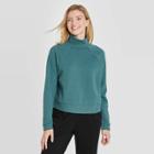Women's Fleece Pullover Sweatshirt - A New Day Teal