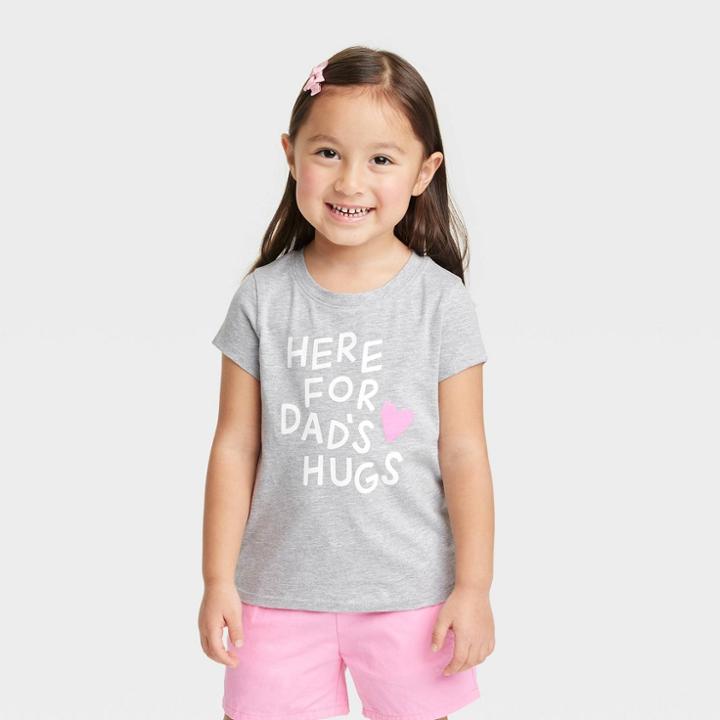 Toddler Girls' 'dad's Hugs' Short Sleeve T-shirt - Cat & Jack