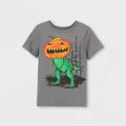 Boys' Dino 'jack-o-lantern' Graphic Short Sleeve T-shirt - Cat & Jack Charcoal Gray