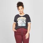 Junk Food Women's Plus Size Atari Asteroids Short Sleeve V-neck Graphic T-shirt - Black
