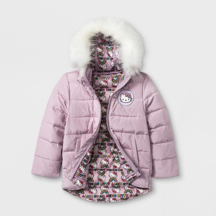 Girls' Hello Kitty Down Parka - Pink