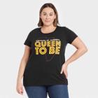 Women's Coming To America Plus Size Queen To Be Short Sleeve Graphic T-shirt - Black
