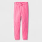 Girls' Adaptive Fleece Jogger Pants - Cat & Jack Pink L, Girl's,