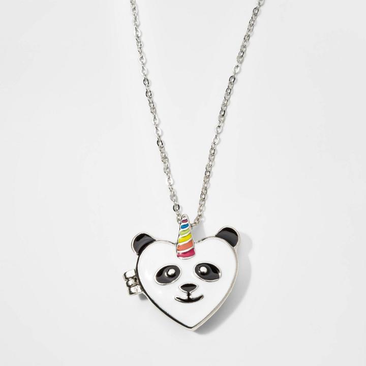 Cat & Jack Girls' Pandacorn Necklace - Cat And Jack White
