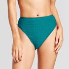 Mossimo Women's Textured High Leg High Waist Bikini Bottom - Tropical Teal - Xs -
