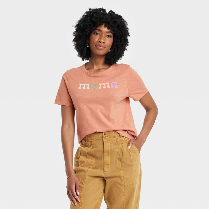 Women's Short Sleeve T-shirt - Universal Thread Apricot Orange