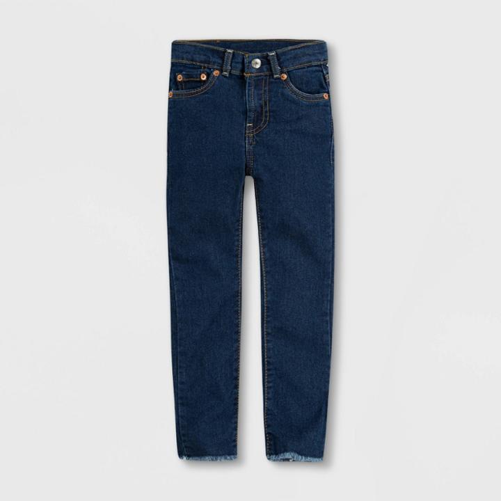 Levi's Girls' High-rise Distressed Ankle Straight Jeans - Something Cheeky Dark Wash