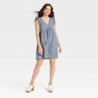 Women's Ruffle Short Sleeve Eyelet A-line Dress - Knox Rose Gray