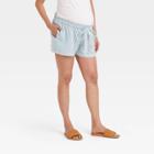 Tie-front Pull-on Maternity Shorts - Isabel Maternity By Ingrid & Isabel White
