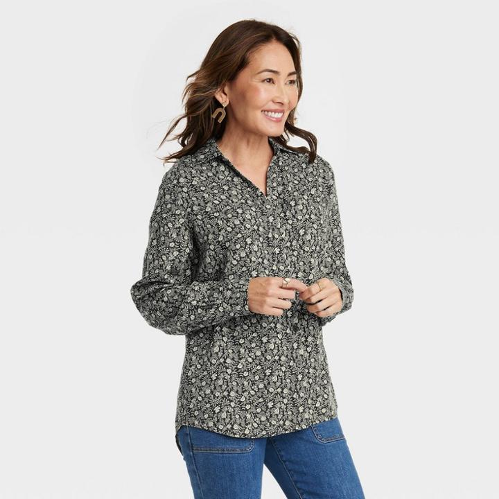 Women's Long Sleeve Button-down Shirt - Knox Rose Blue