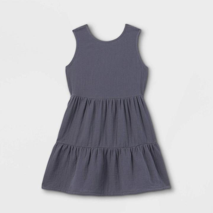 Girls' Gauze Sleeveless Dress - Cat & Jack Gray