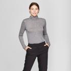 Women's Long Sleeve Mock Neck T-shirt - Prologue Gray