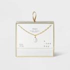 Silver Plated Coin Pearl Paperclip Link Y Necklace - A New Day Off White