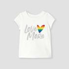 Toddler Girls' 'love More' Graphic T-shirt - Cat & Jack Cream