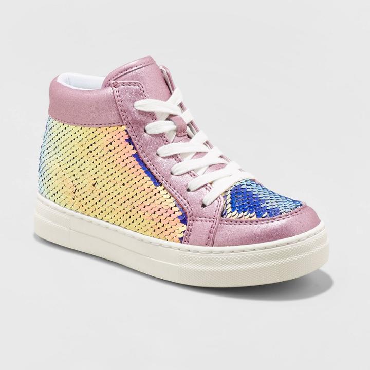 Girls' Yesenia Flip Sequins Sneakers - Cat & Jack Purple