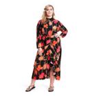 Plus Size Floral Open Back Cascade Ruffle Dress - Rixo For Target Black/pink