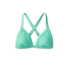 Junior's Sustainably Made Ribbed Triangle Bikini Top - Xhilaration Green