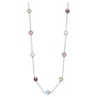Distributed By Target Women's Clear Swarovski Crystal Station Necklace In Silver Plate - Gray/clear (24), Clear/gray