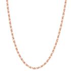 Tiara Rose Gold Over Silver 16 Twisted Box Chain Necklace, Size:
