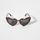 Girls' Leopard Heart Shape Sunglasses - Art Class Brown, Girl's