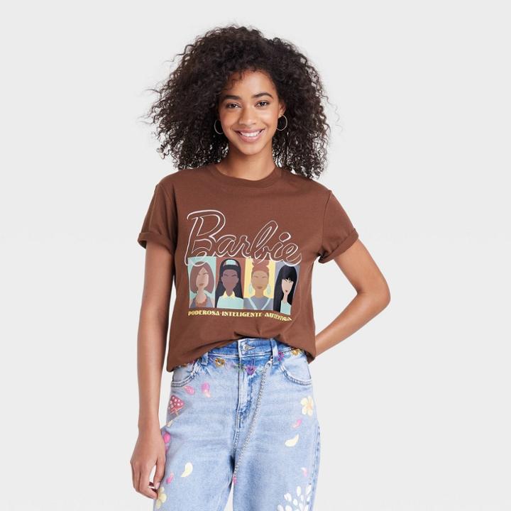 Women's Barbie Short Sleeve Graphic T-shirt - Brown