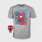 Kids' Marvel Classic Spidey Short Sleeve T-shirt With Mini Funko Pop! - Gray