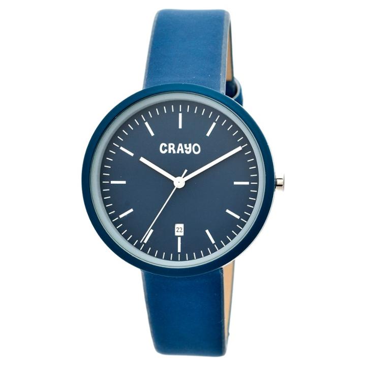 Women's Crayo Easy Leather Strap Watch-navy, Navy