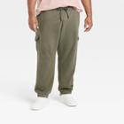 Men's Big & Tall Ultra Soft Fleece Tapered Cargo Pants - Goodfellow & Co Olive Green