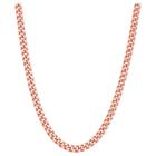 Tiara Rose Gold Over Silver 20 Gourmette Chain Necklace, Size: