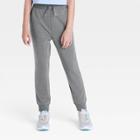 Girls' Cozy Soft Fleece Pants - All In Motion Heathered Black