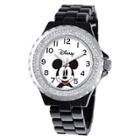 Women's Disney Mickey Mouse Enamel Sparkle Watch - Black