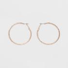 Target Hoop With Criss Cross And Double Rope Texture Earrings - Rose Gold