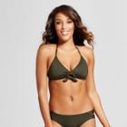 Mossimo Women's Tie Front Bralette Bikini Top - Olive Tree -