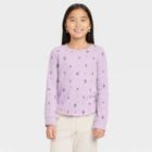 Girls' Long Sleeve Waffle Top - Cat & Jack Dusty Violet Xs, Dusty Purple