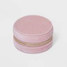 Mini Round Earring Strap Zippered Case - A New Day Pale Pink