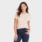 Women's Short Sleeve T-shirt - Universal Thread Striped Xs, Ivory/blue/green